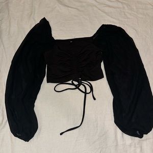 Black Longsleeve Crop Top